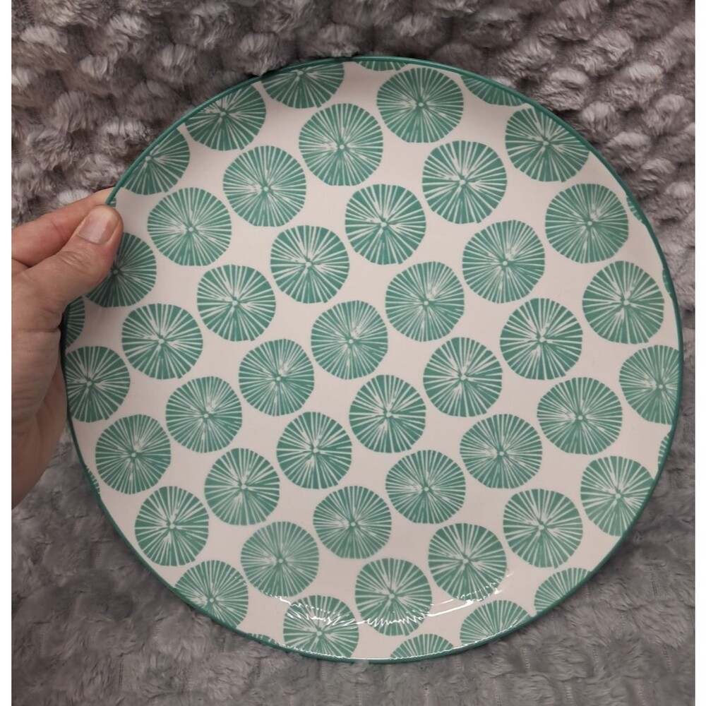 Set 4 Selamica Porcelain Dinner Plates Large 10.5" Dinnerware Ceramic Geometric - Picture 7 of 16
